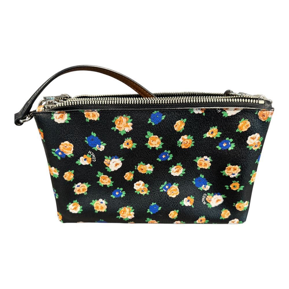 Coach Lyla‎ Tea Rose Floral Double Zip Crossbody in Coated Canvas - Picture 4 of 9
